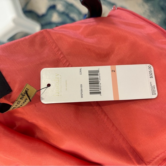 Strapless Coral Cupcake Dress 100% Silk - Picture 6 of 6